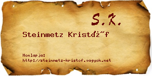Steinmetz Kristóf névjegykártya